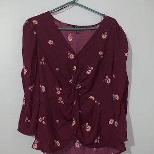 Maroon Floral Shirt